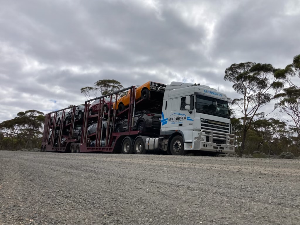 Car carrier truck transporting vehicles