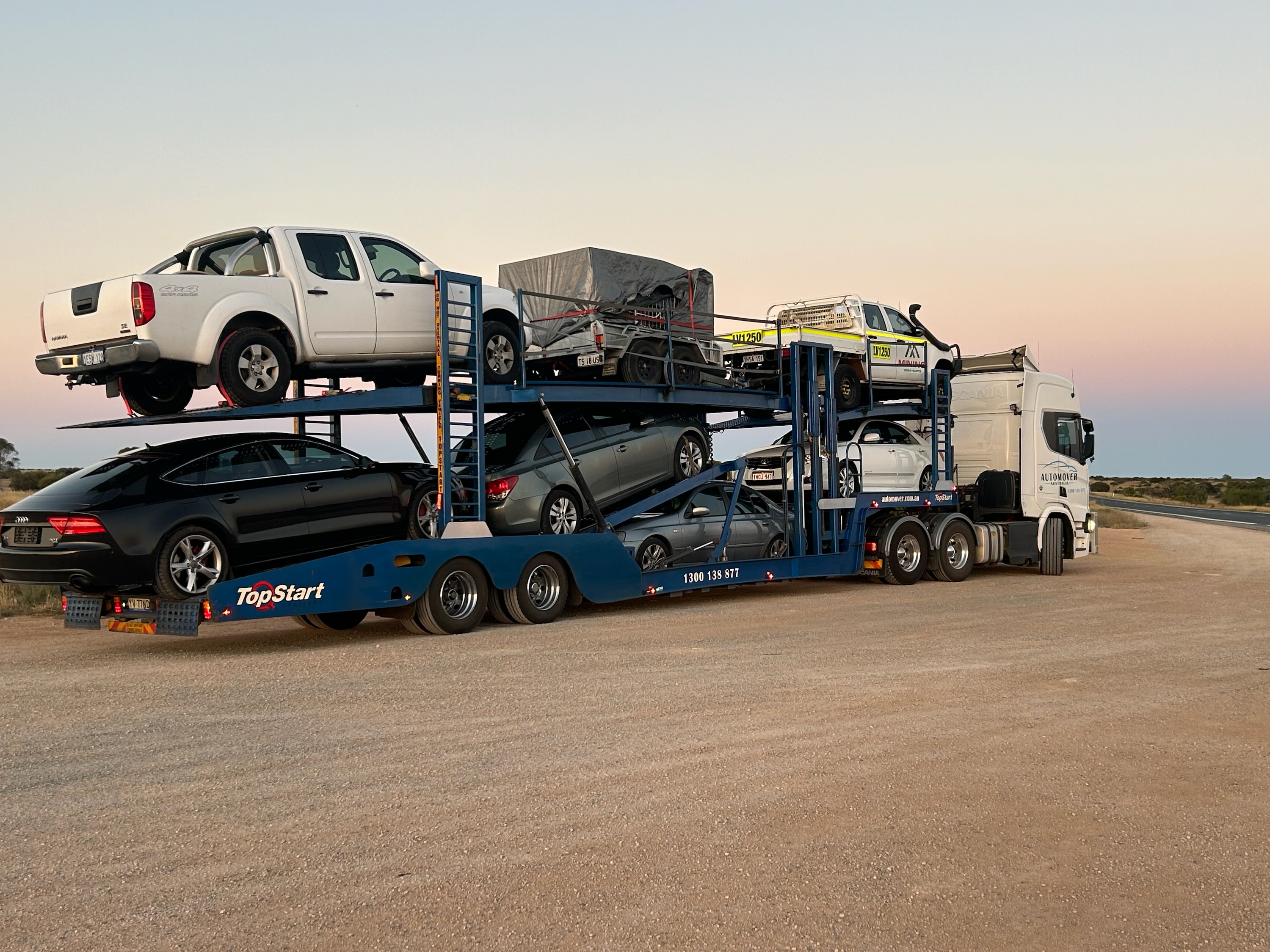 Auto Mover Multi-Level Car Carrier Transporting Diverse Vehicle Fleet