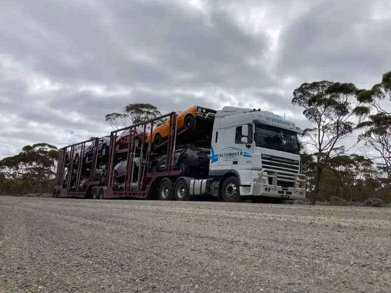 Car carrier truck transporting vehicles