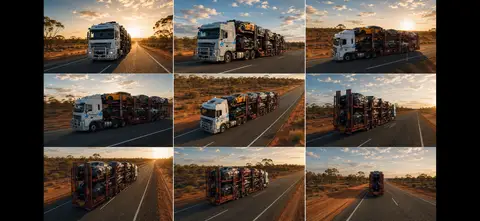 Auto Mover Car Carrier Truck on Outback Highway