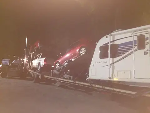 Auto Mover Multiple Vehicle Transport at Night