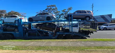 Multi-Level Car Carrier Transporting Mixed Vehicle Load