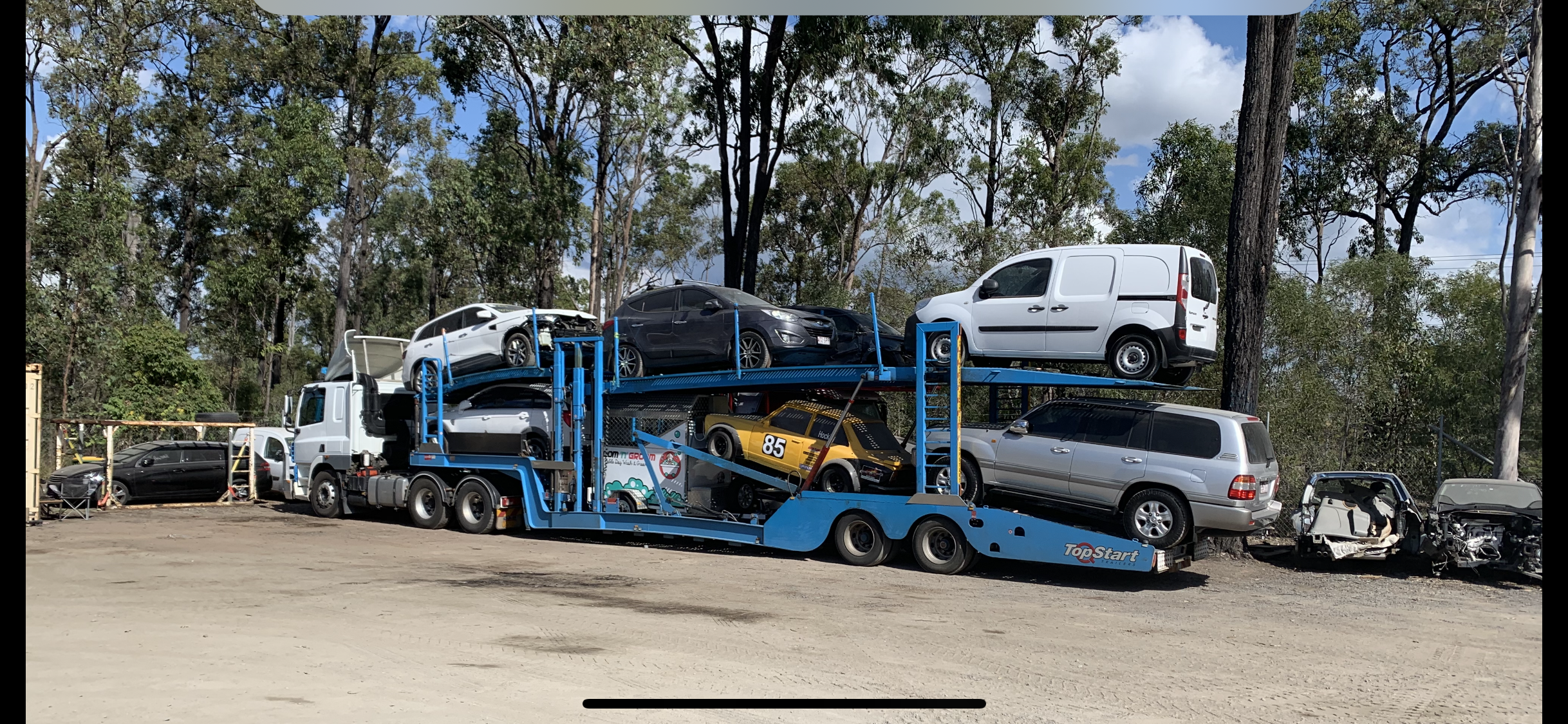 Auto Mover Car Carrier Loaded with Multiple Vehicles