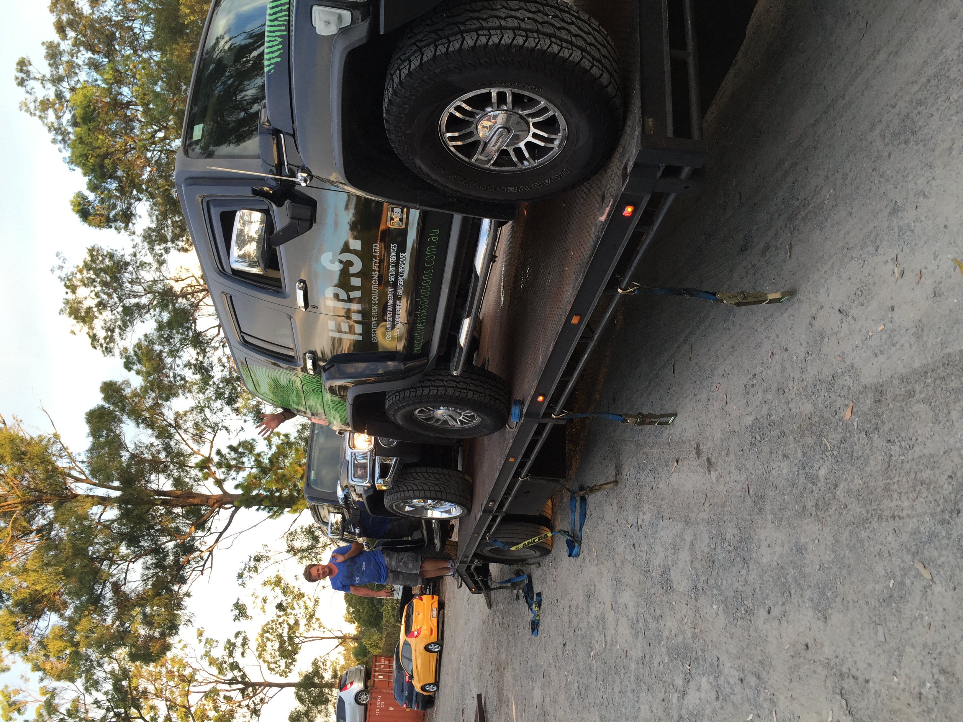 Auto Mover Hummer H2 Loaded on Transport Carrier