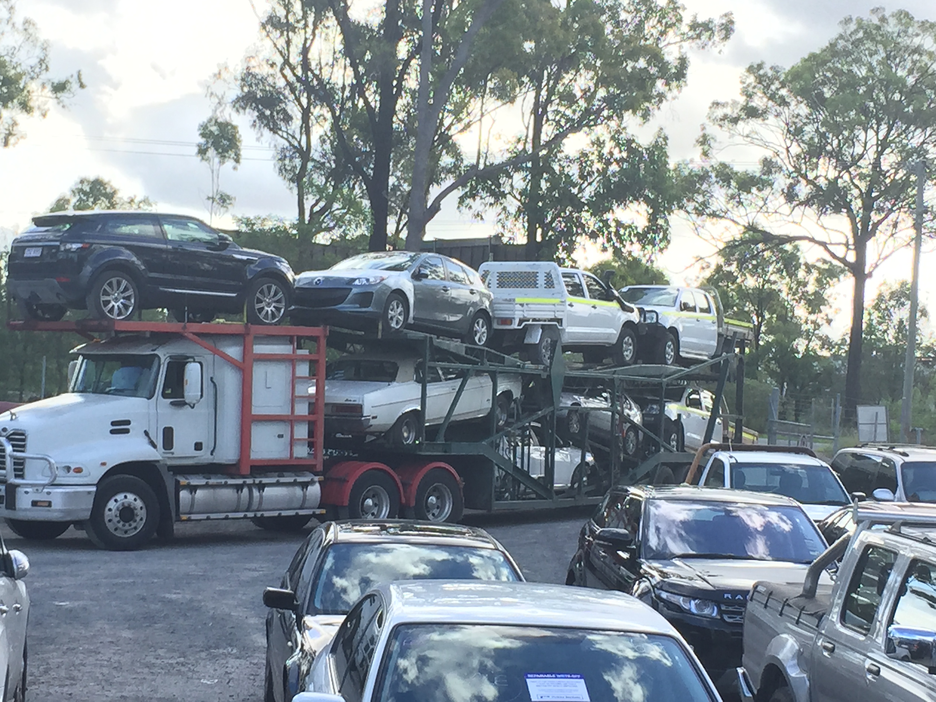 Auto Mover Interstate Transport Fleet Loading Multiple Vehicles