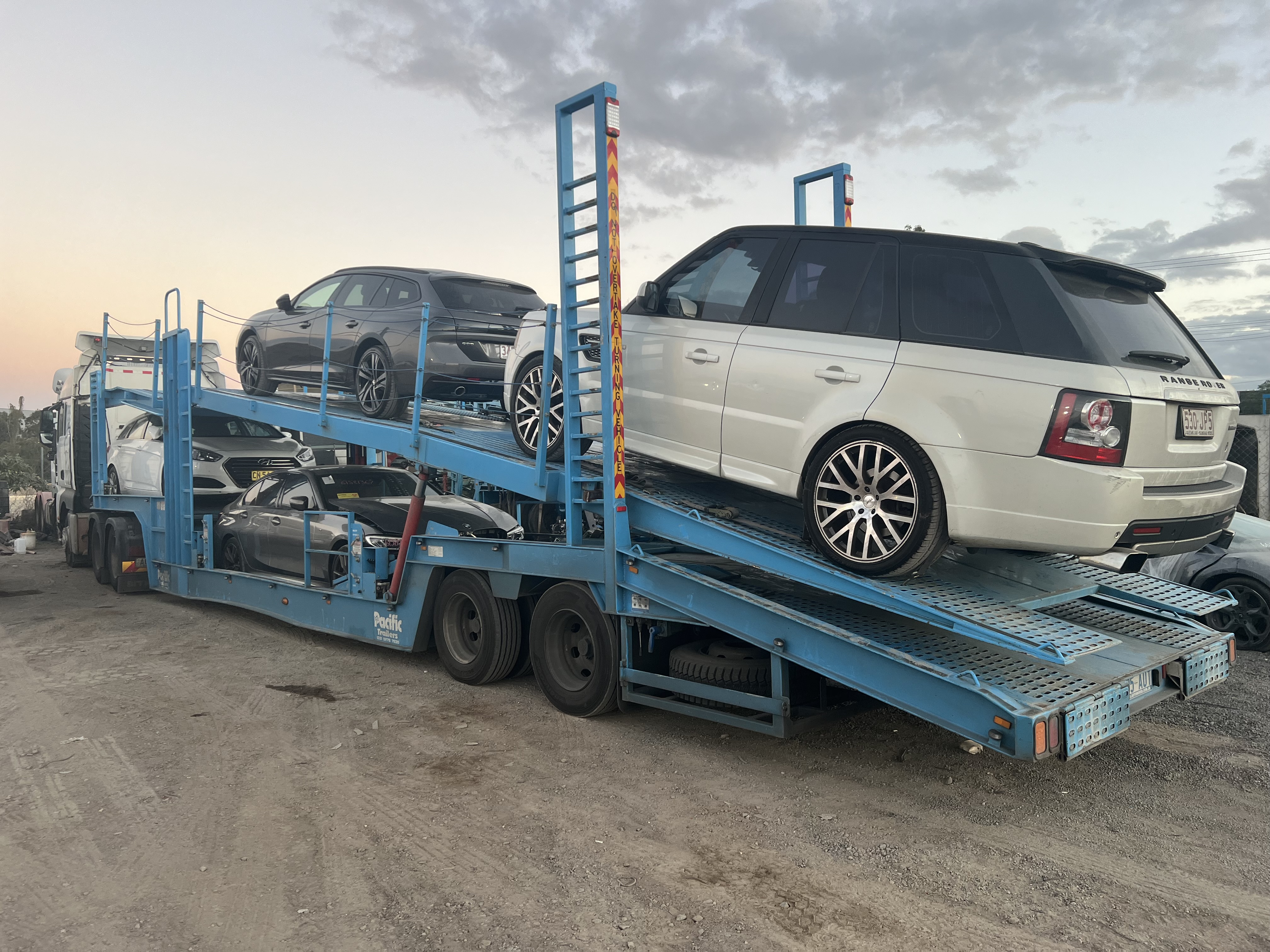 Multi-Level Car Carrier Loaded With Vehicles