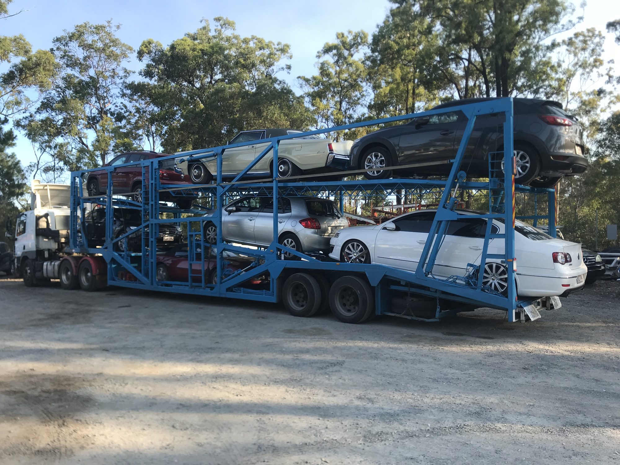 Auto Mover Multi-Level Car Carrier Transporting Mixed Vehicles