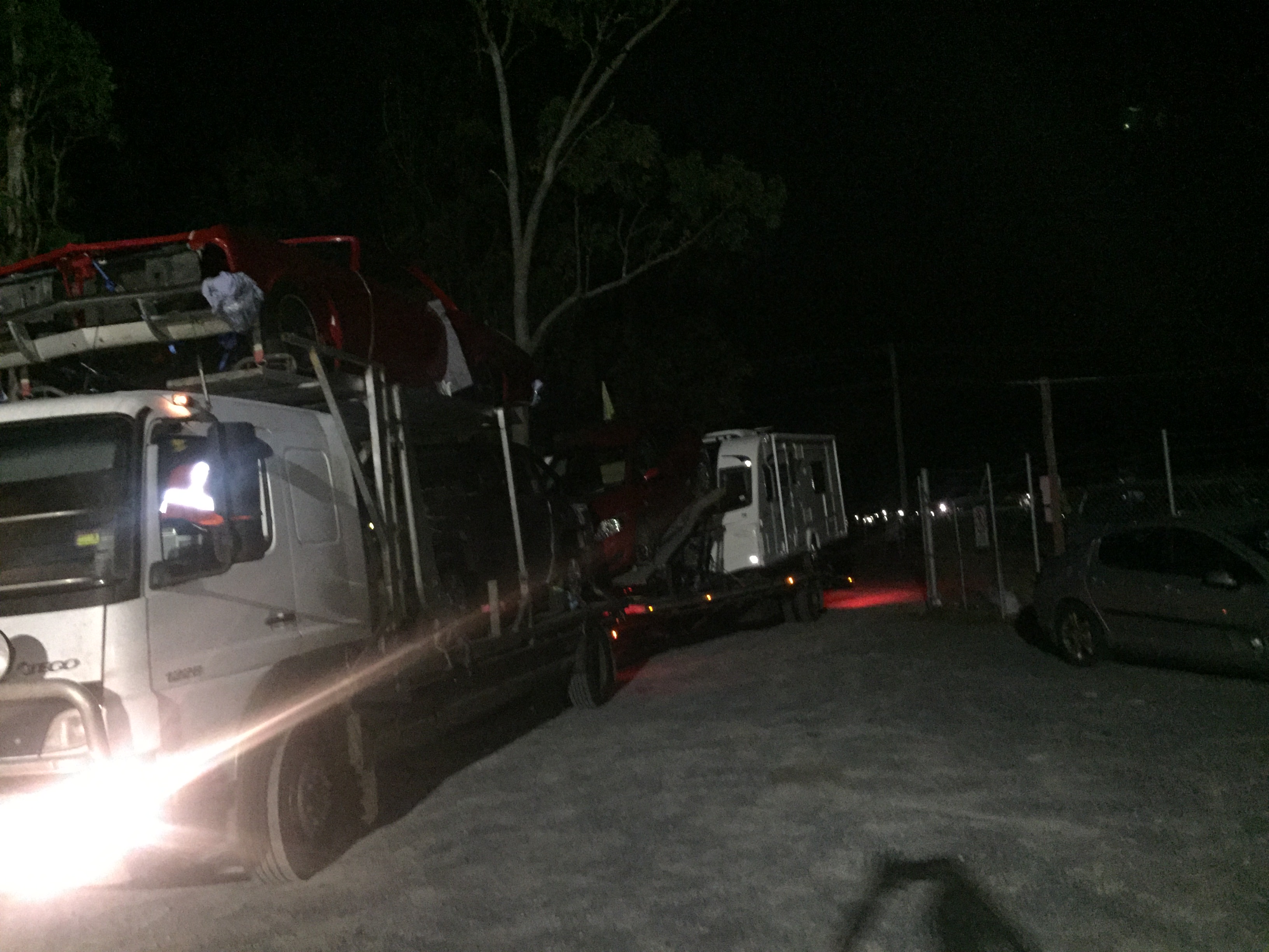 Auto Mover Multi-Vehicle Night Loading Operation