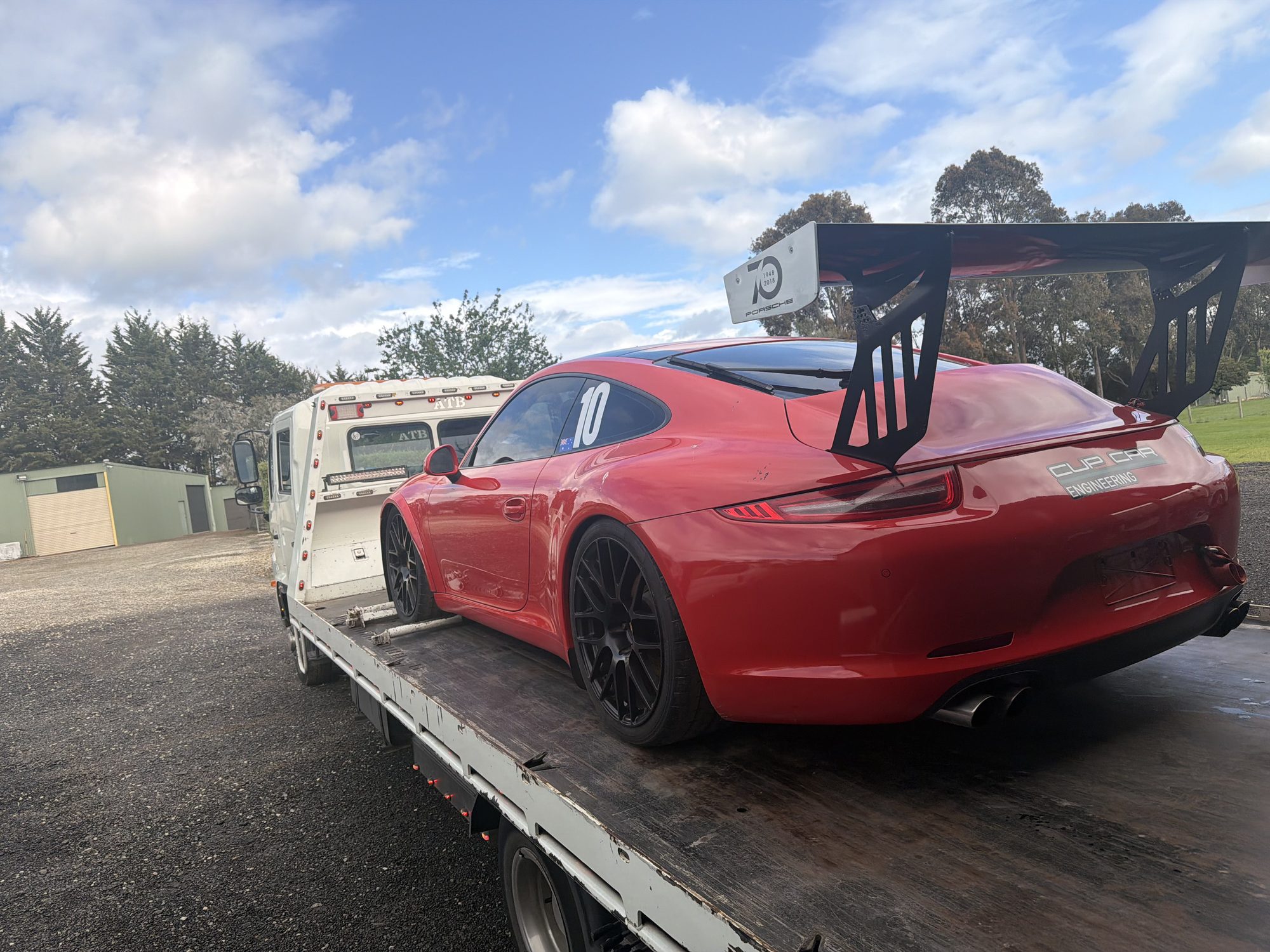 Auto Mover Red Porsche Sports Car Interstate Transport