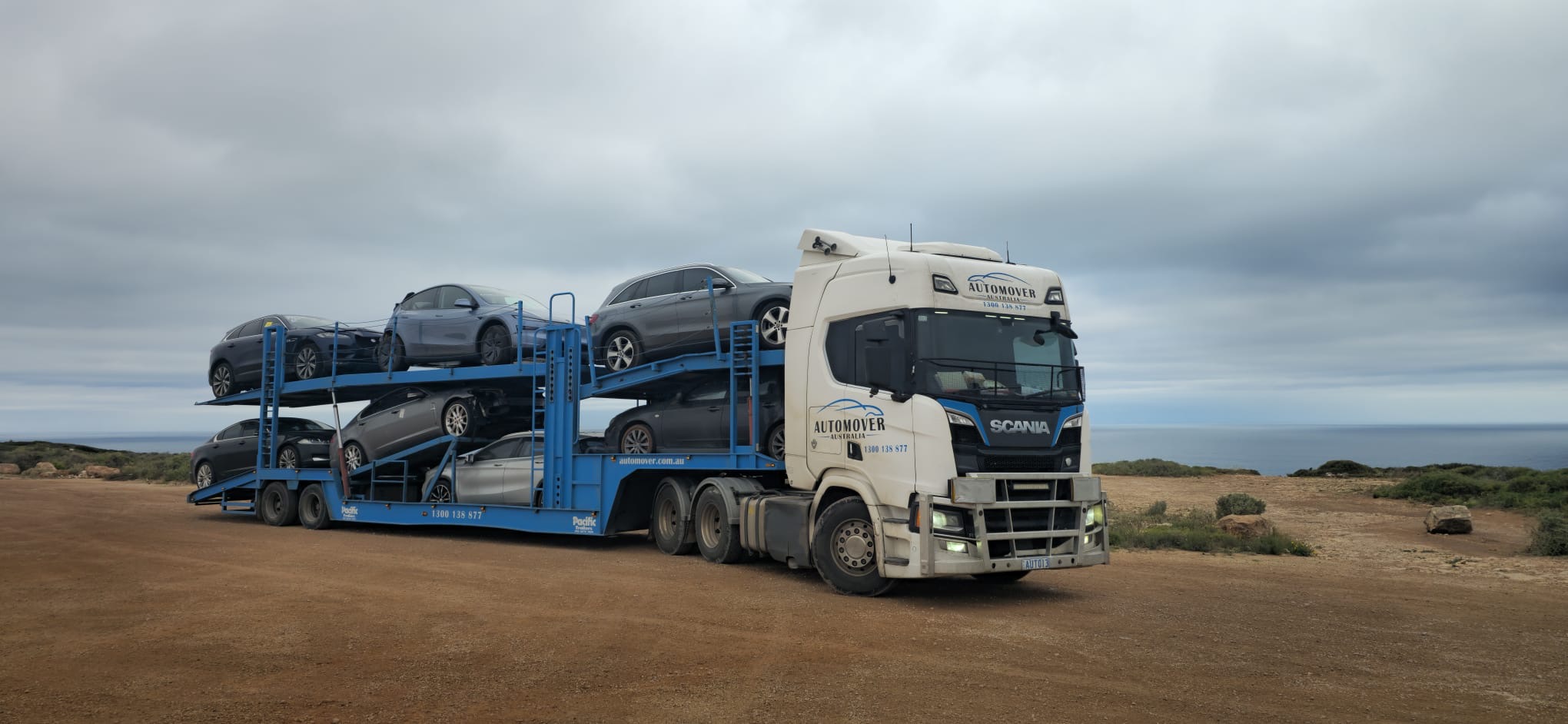 Scania Car Carrier Loaded With Multiple Vehicles