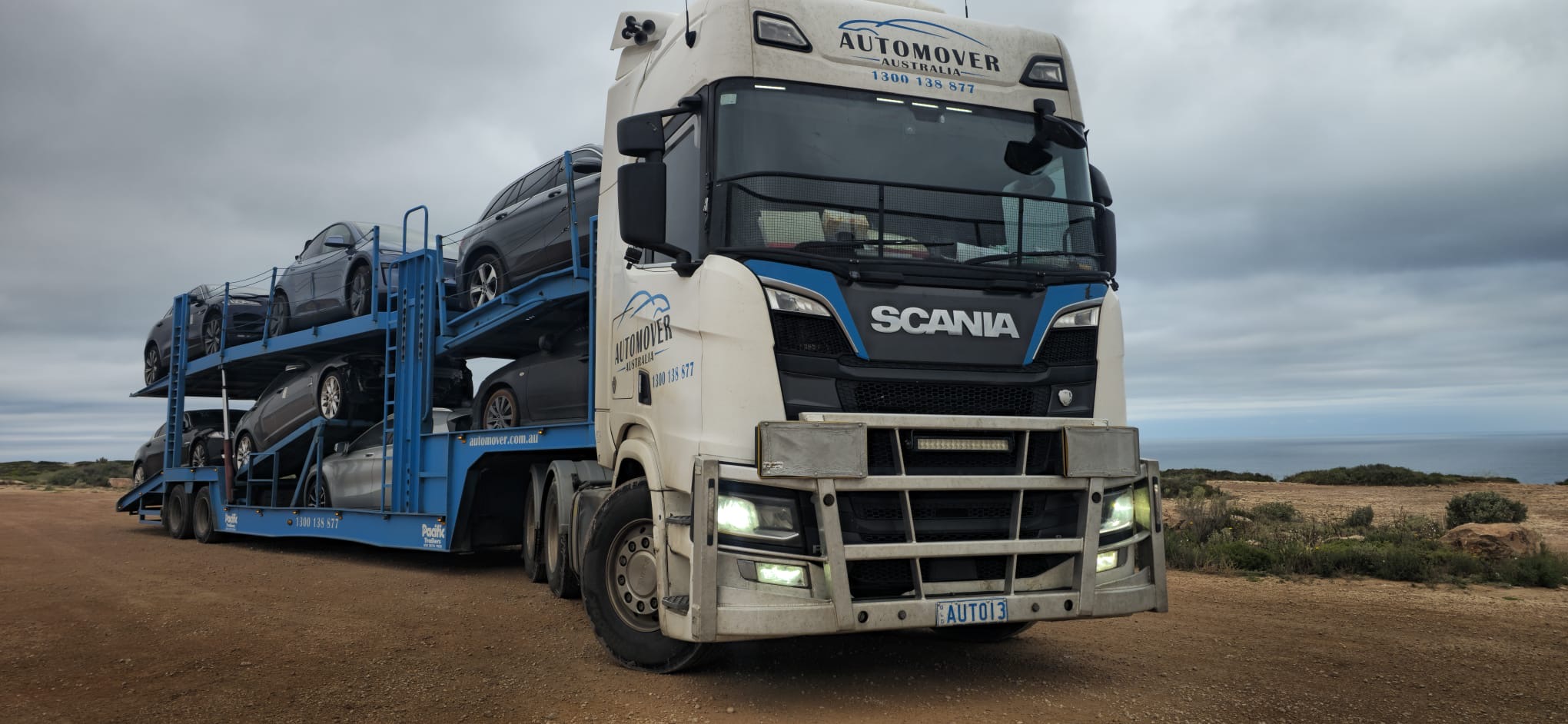 Scania Prime Mover Hauling Multiple Vehicles