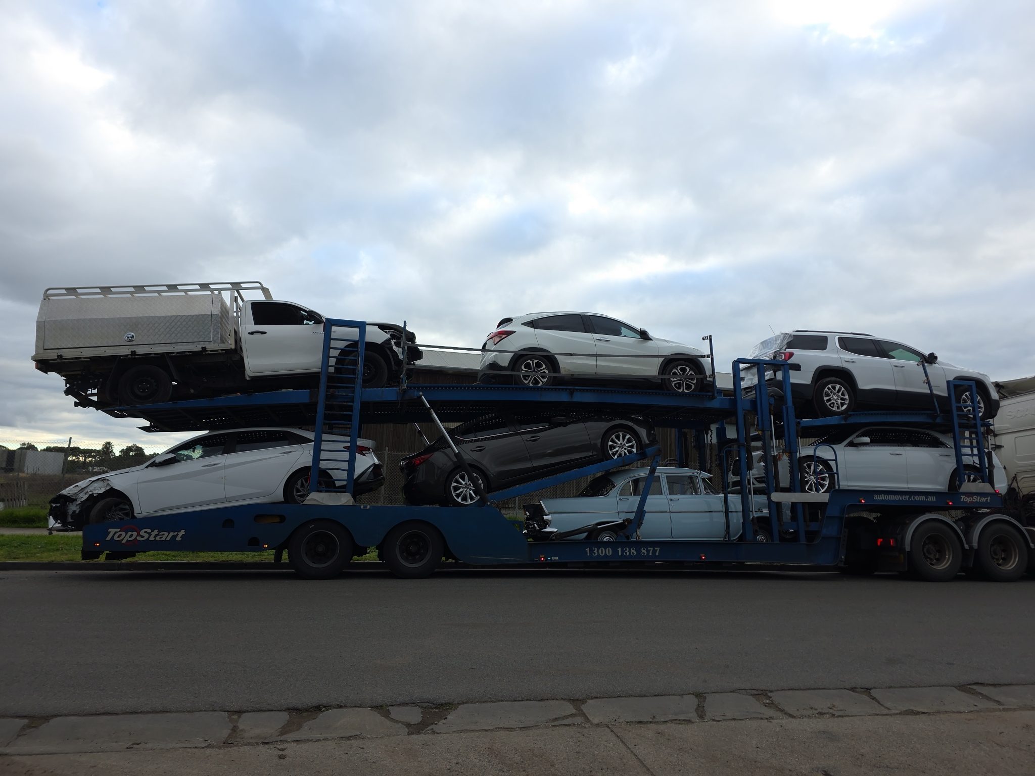 Fully Loaded Car Carrier Trailer Transport